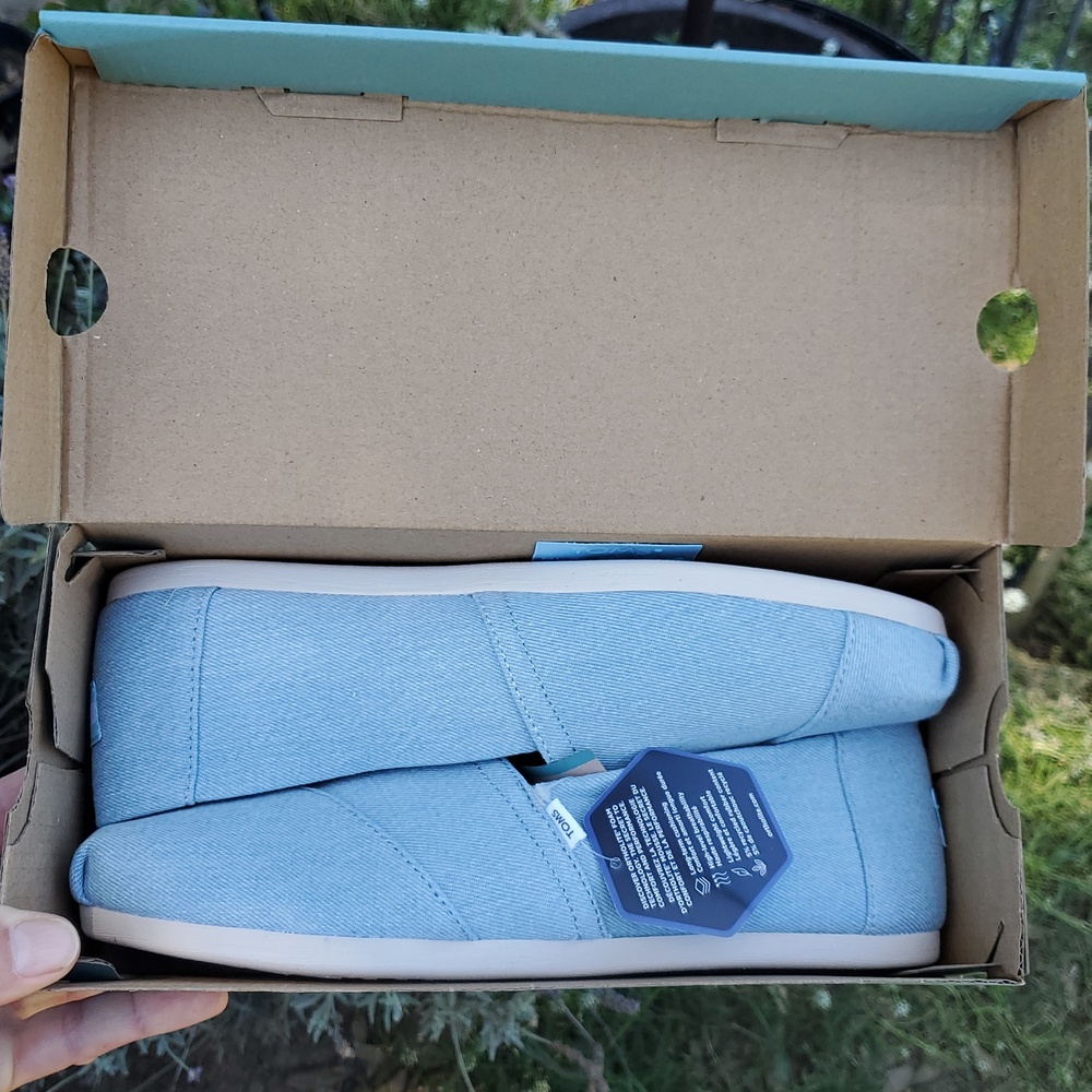 Toms Alpargata Pastel Blue Washed Denim NWT